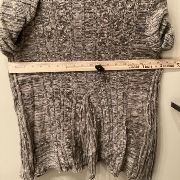 NIC + ZOE Womens Knit Cardigan Size Small Petite PS Gray Tan Marled Snap Closure - Picture 9 of 12